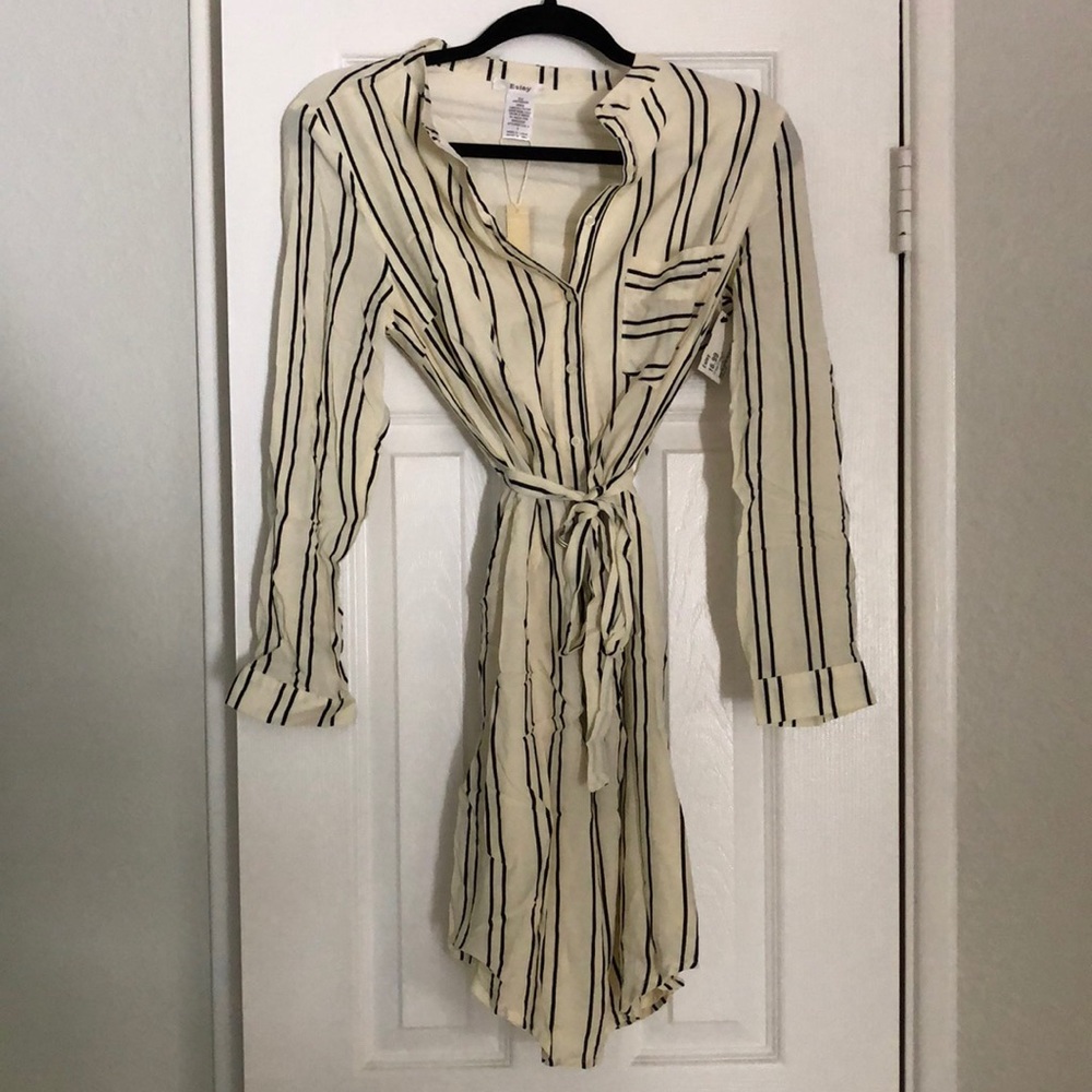 White Striped Dress